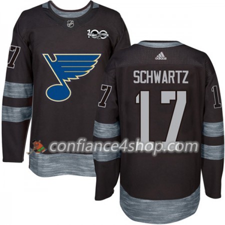 Adidas Maillot de Hockey St. Louis Blues Jaden Schwartz 17 1917-2017 100th Anniversary Noir Authentic - Homme